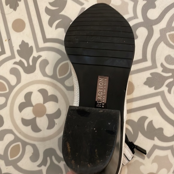 White Leather Cowboy Boot Zipper Kenneth Cole Size 10 - Picture 6 of 7